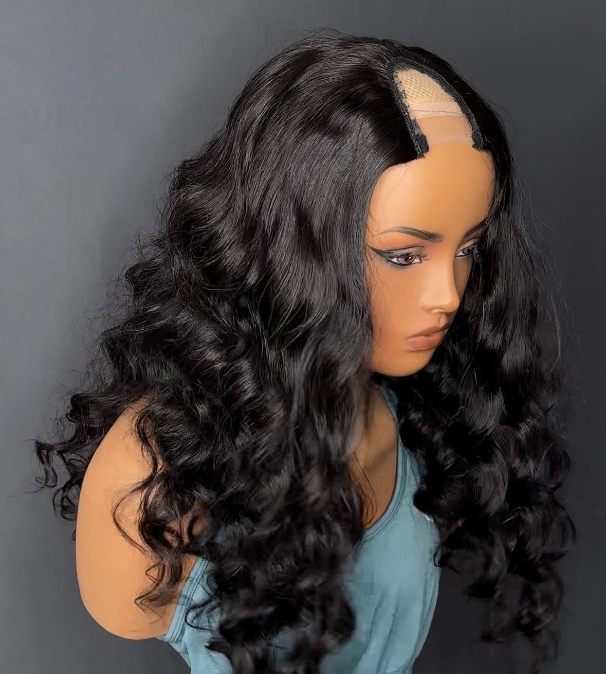 U-part wig loose wave