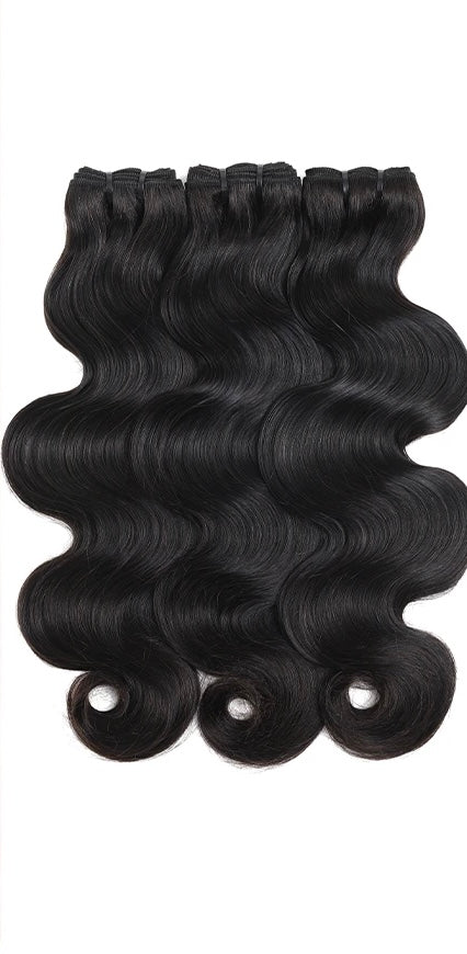 Double drawn body wave bundle